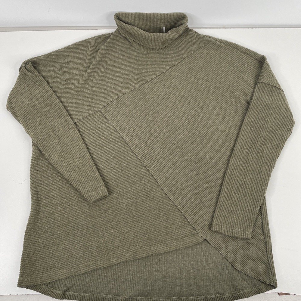 H By Bordeaux Womens Sz L Olive Green Turtleneck Sweater - Picture 1 of 7